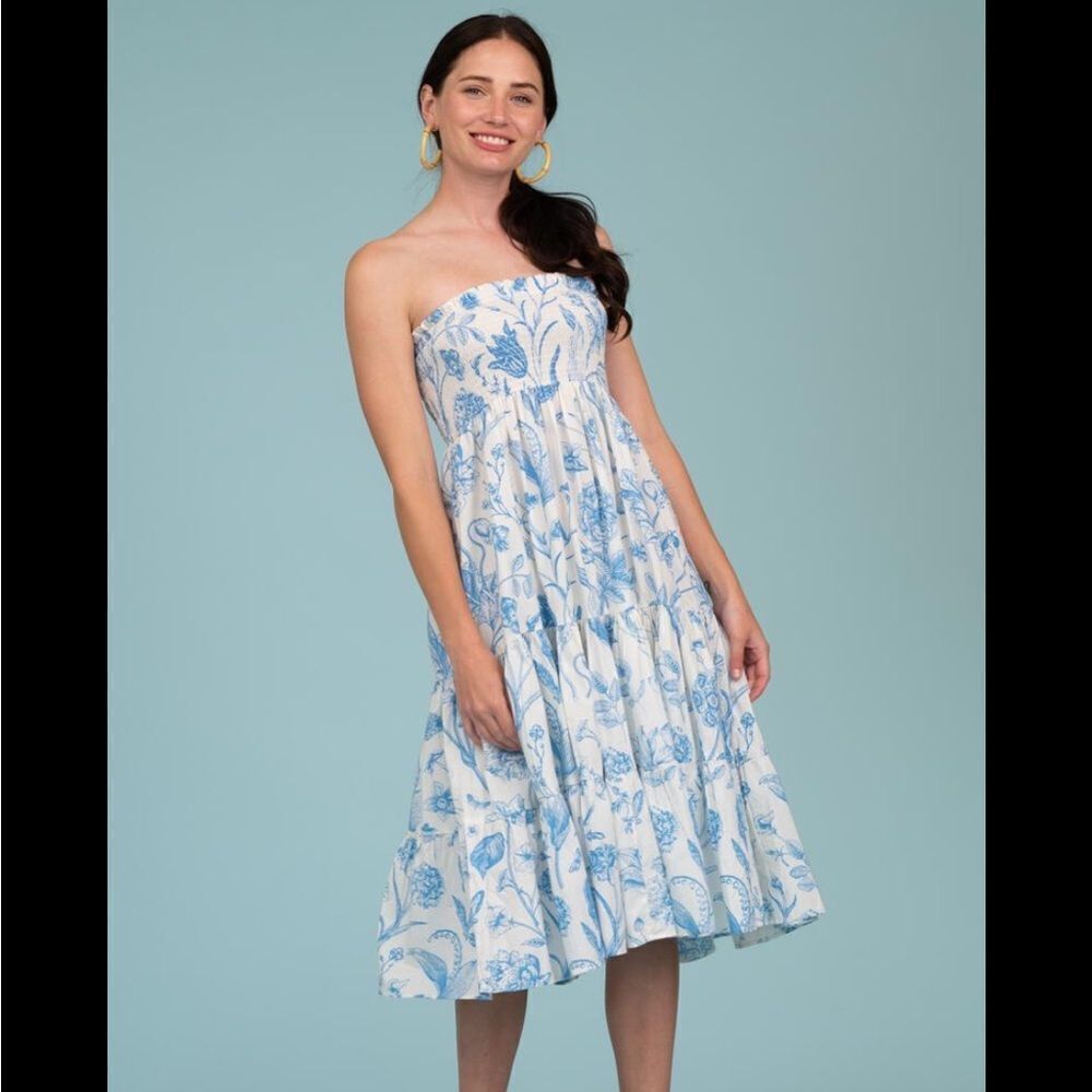Olivia James Izzy Skirt Dress Toile Sky M
